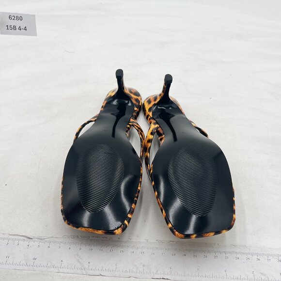 Wansseny Leopard Thong Open Toe Low Heel Flip Flops Slip on Mules Summer Sandals - Picture 7 of 8